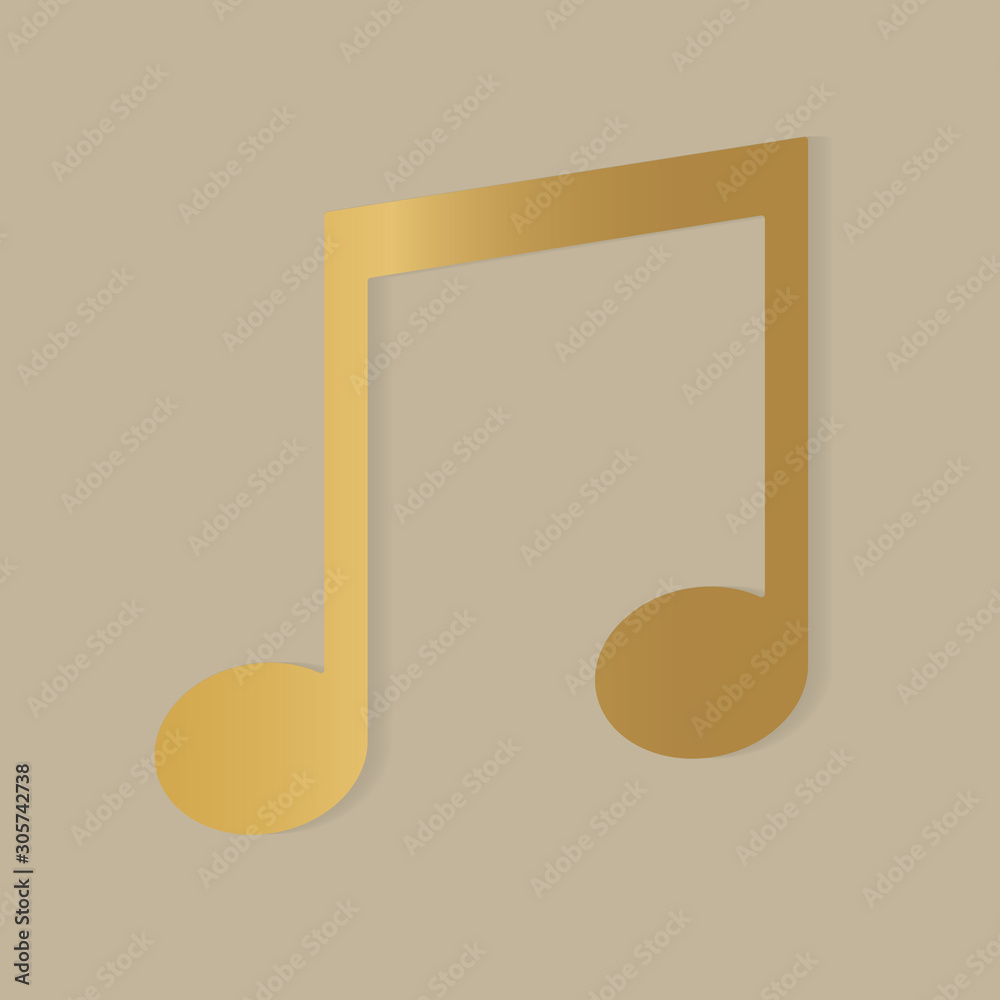 golden music note icon - vector illustration golden music note icon - vector illustration