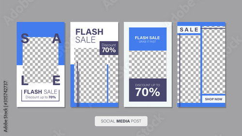 Sale mobile template collection for promotion sale with geometric style. Editable mobile banner for stories or social media post, web and internet. Promotion sale bundle