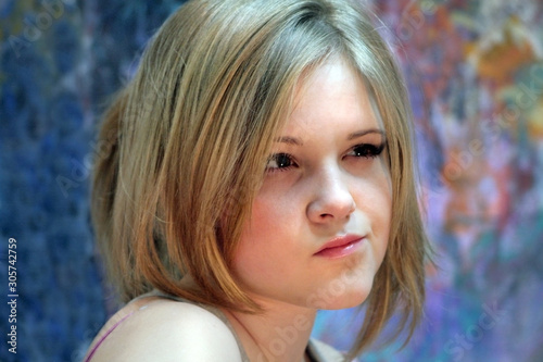 Canvas Print Portrait of a natural blonde