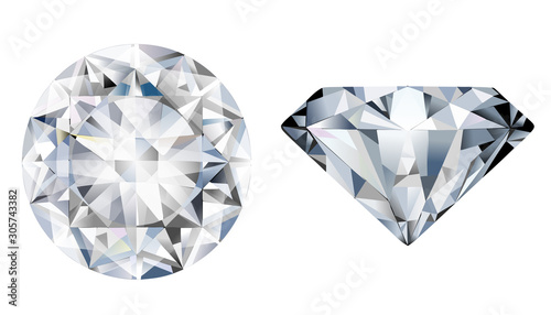 diamond isolated on white background photo