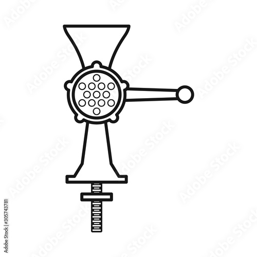 Isolated object of mill and meat logo. Graphic of mill and handle stock symbol for web.