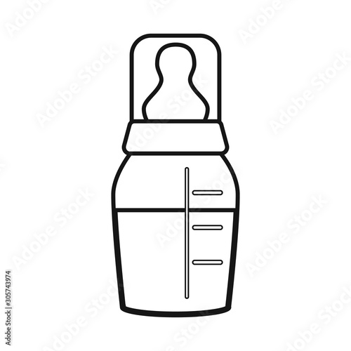 Vector design of nipple and bottle sign. Web element of nipple and milk stock vector illustration.