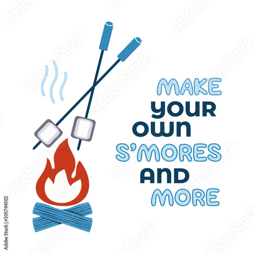 S'mores cozy station welcome sign vector icon