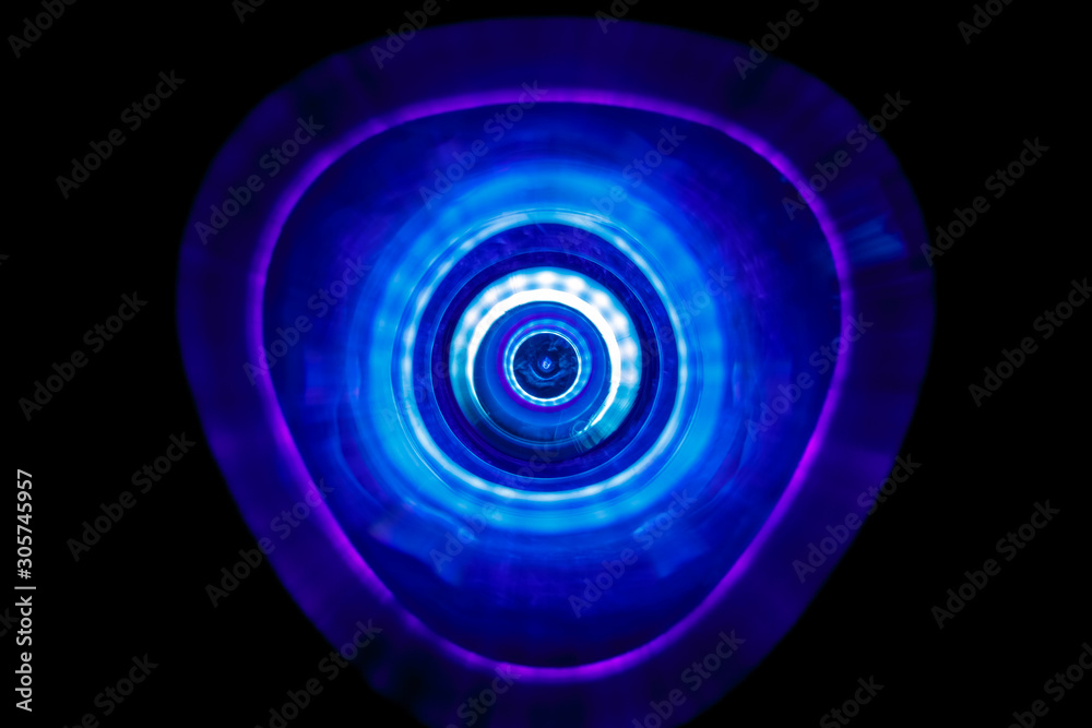 Sound waves in the dark in violet color Sound waves in the dark in violet color