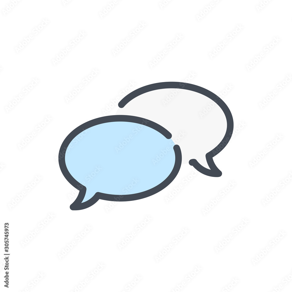 Chat and message color line icon. Dialog and communication vector outline colorful sign. Chat and message color line icon. Dialog and communication vector outline colorful sign.