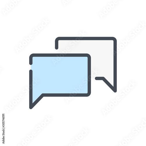 Chat and message color line icon. Dialog and communication vector outline colorful sign.