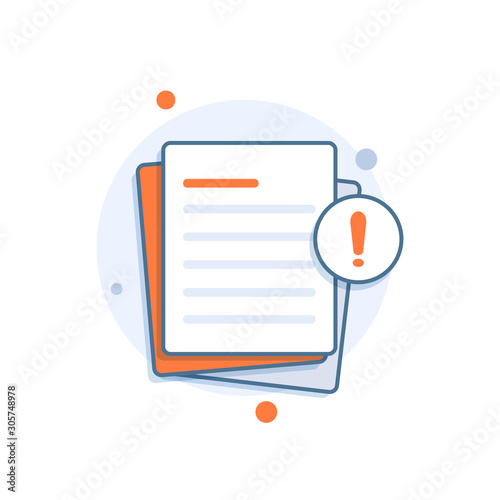 Document with alert or error notification bubble