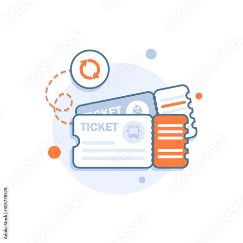 Bus and boat tickets,Ticket vector icon
