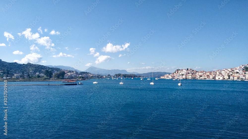 Greek Islands, Poros, small fleet sailing out