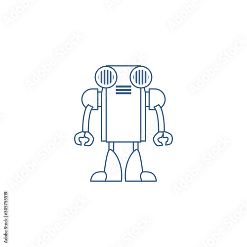 humanoid robot line style icon