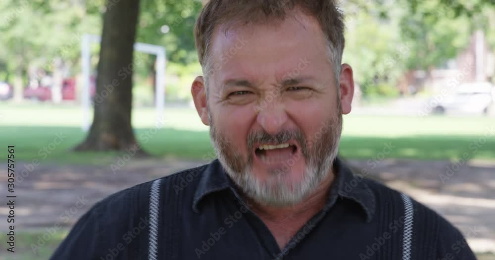 Closeup - A man screams into the camera - shot on RED