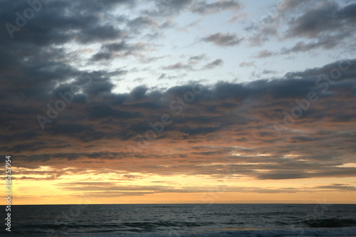 Cloudy sunset at the beach 