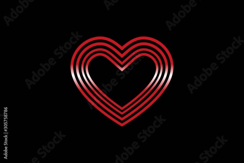 Heart line Icon set vector illustration, love symbol vector