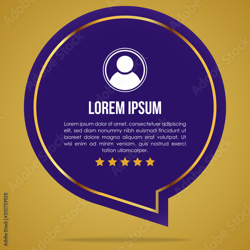 Creative testimonials template with different shapes. Testimonial Speech bubble concept, customer feedback infographic for application and website.