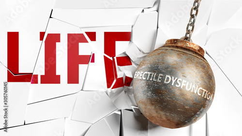 Photos Erectile dysfunction and life - pictured as a word Erectile dysfunction and a wr