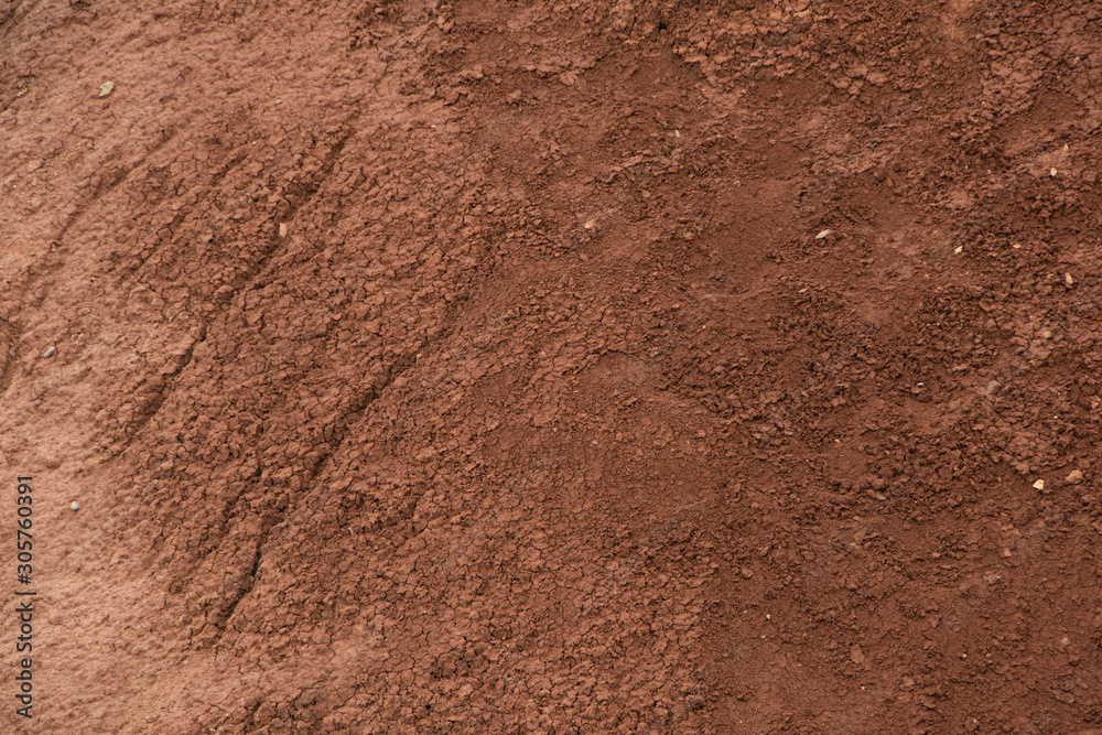 Red mountainside on hot day. Texture on wall of sandy canyon. Lack of water, drought from climate change Red mountainside on hot day. Texture on wall of sandy canyon. Lack of water, drought from climate change