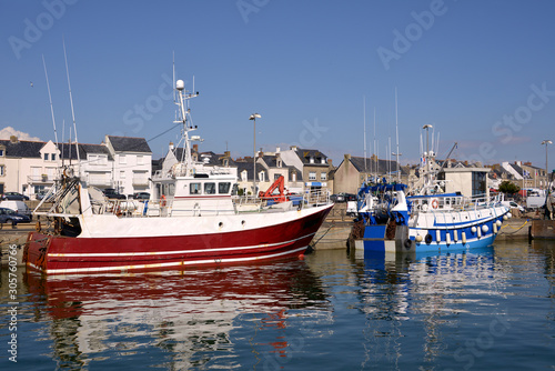 Fishing harbor of La Turballe, a commune in the Loire-Atlantique department in western France.