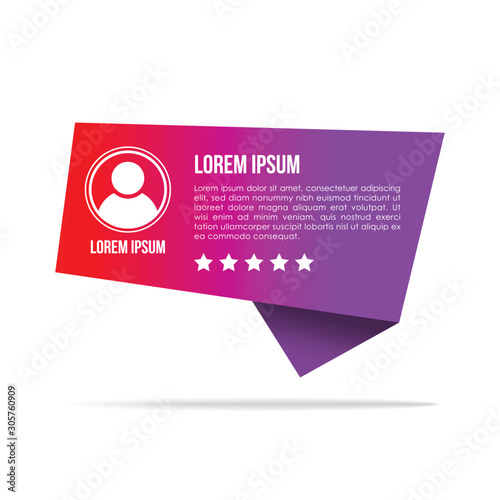 Creative testimonials template with different shapes. Testimonial Speech bubble concept, customer feedback infographic for application and website.