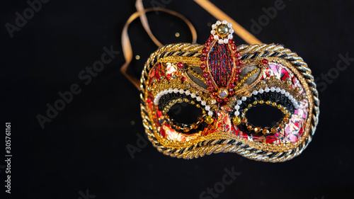 Venetian carnival masks, hand-made. Template, mockup, design.