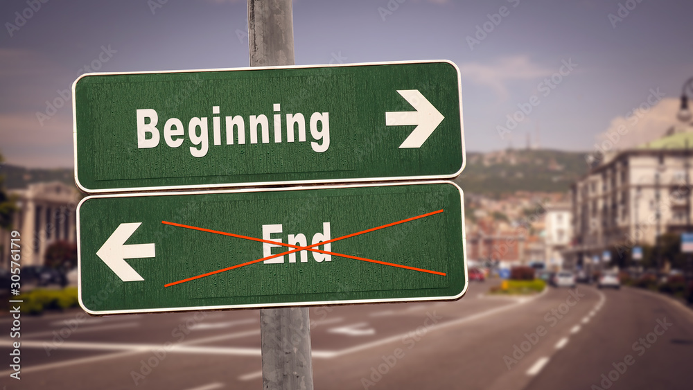 Street Sign Beginning versus End Street Sign Beginning versus End