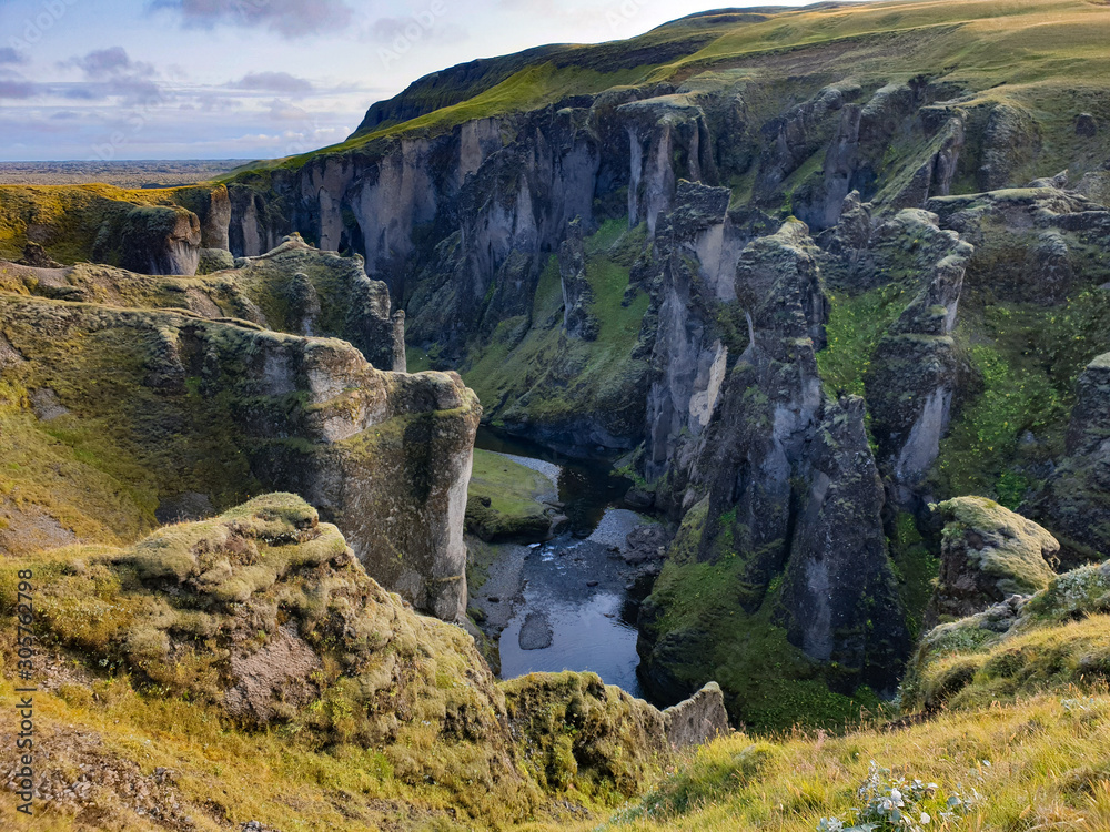 Canyon and river in Iceland 