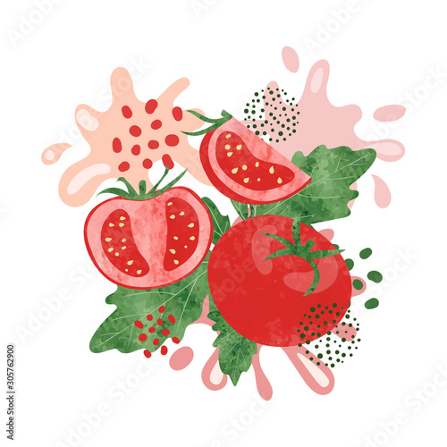 Tomato juice vector illustr...