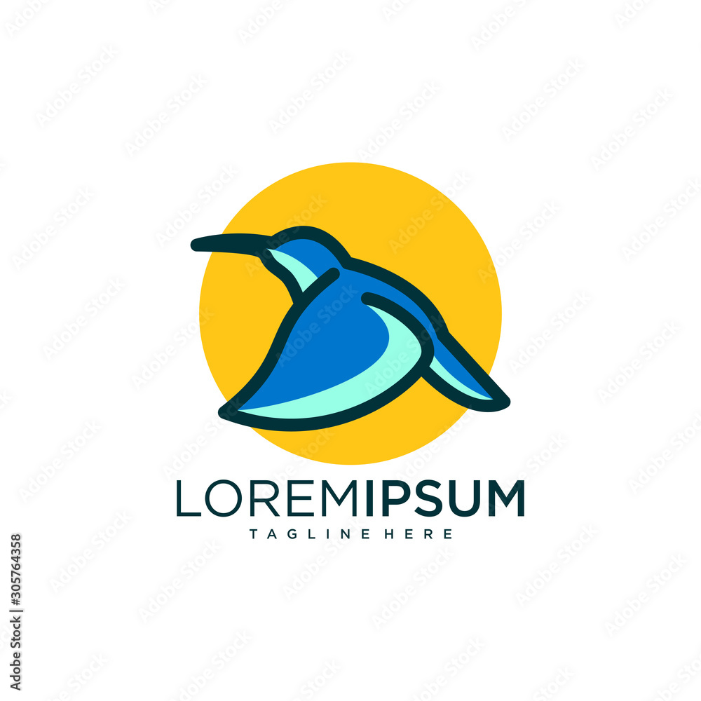 Obraz premium simple modern bird logo design