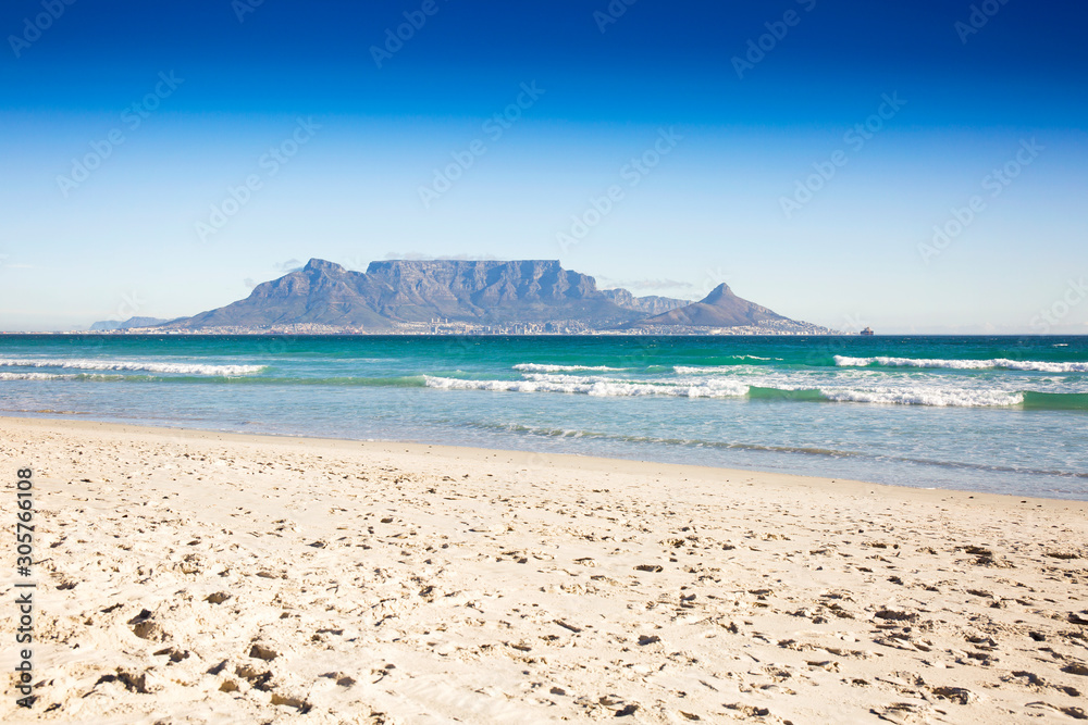 Blouberg beach with in the background Cape Town and Table Mountain