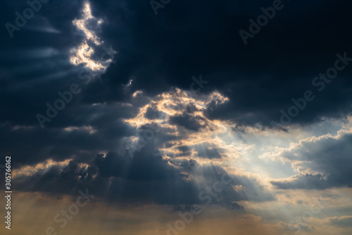 Dark cloudy sky black background, Dramatic cloudy storm