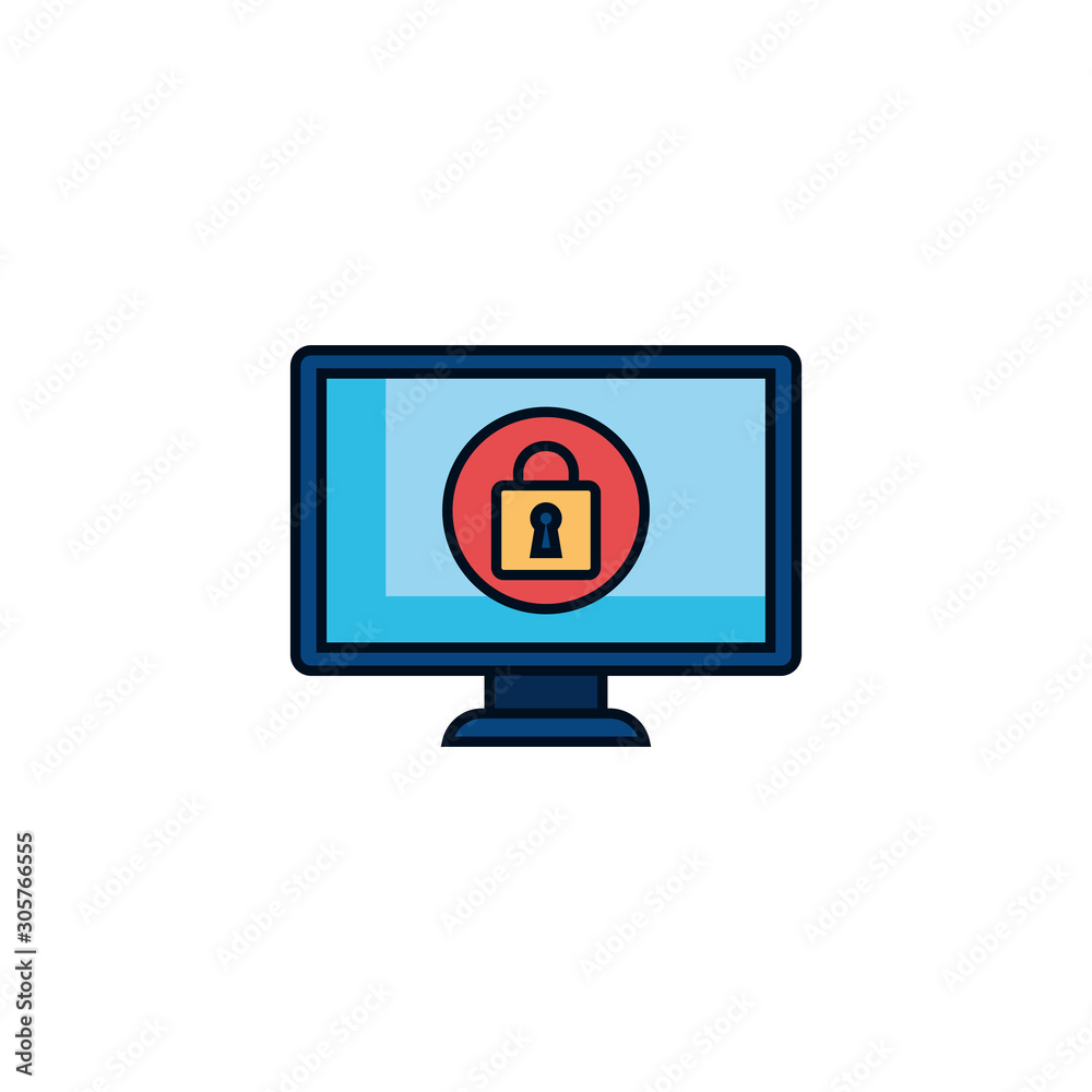 computer with virus attack detailed style icon computer with virus attack detailed style icon
