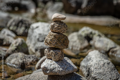 Stones in front, bokeh