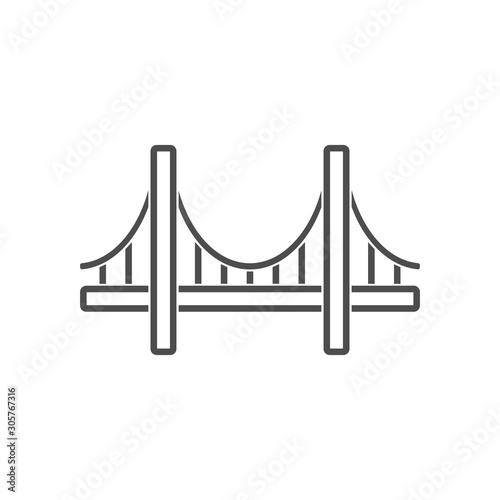 Bridge. Abstract concept, icon. Vector illustration.