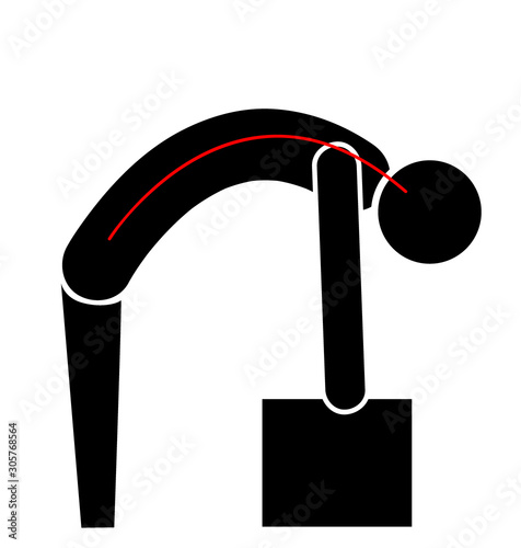 incorrect posture when lifting weights. incorrect back position for work. recommendations for correcting posture. vector illustration. EPS 10.