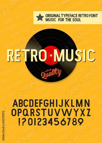 Vintage retro font and alphabet.