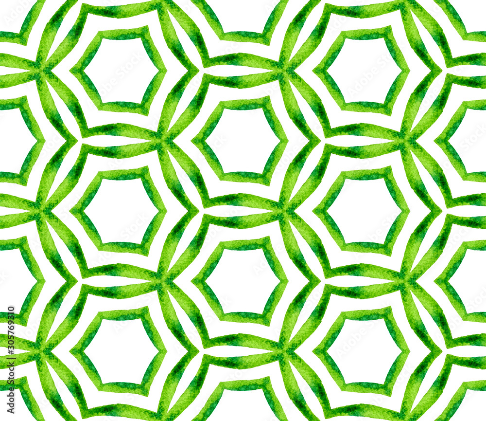 Green kaleidoscope seamless pattern. Hand drawn wa Green kaleidoscope seamless pattern. Hand drawn wa