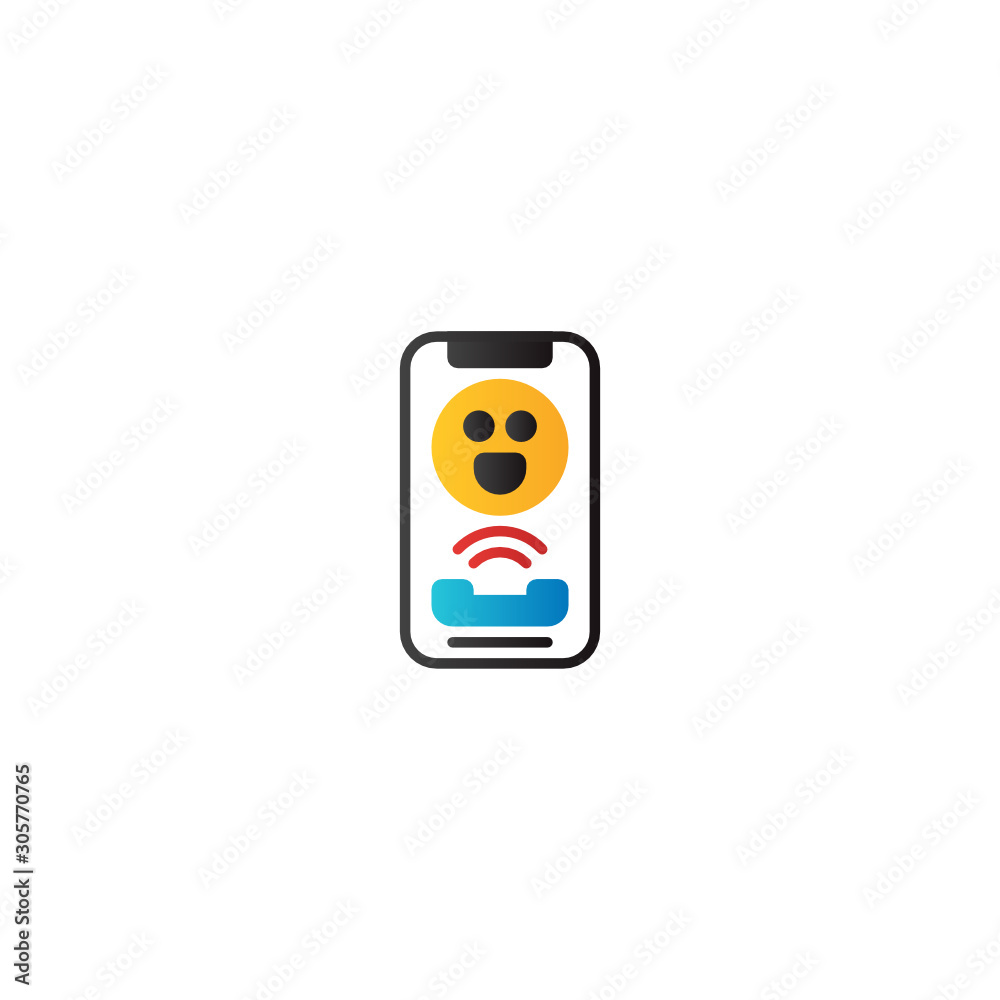 Happiness Calling Someone, Icon, Logo, Vector Happiness Calling Someone, Icon, Logo, Vector
