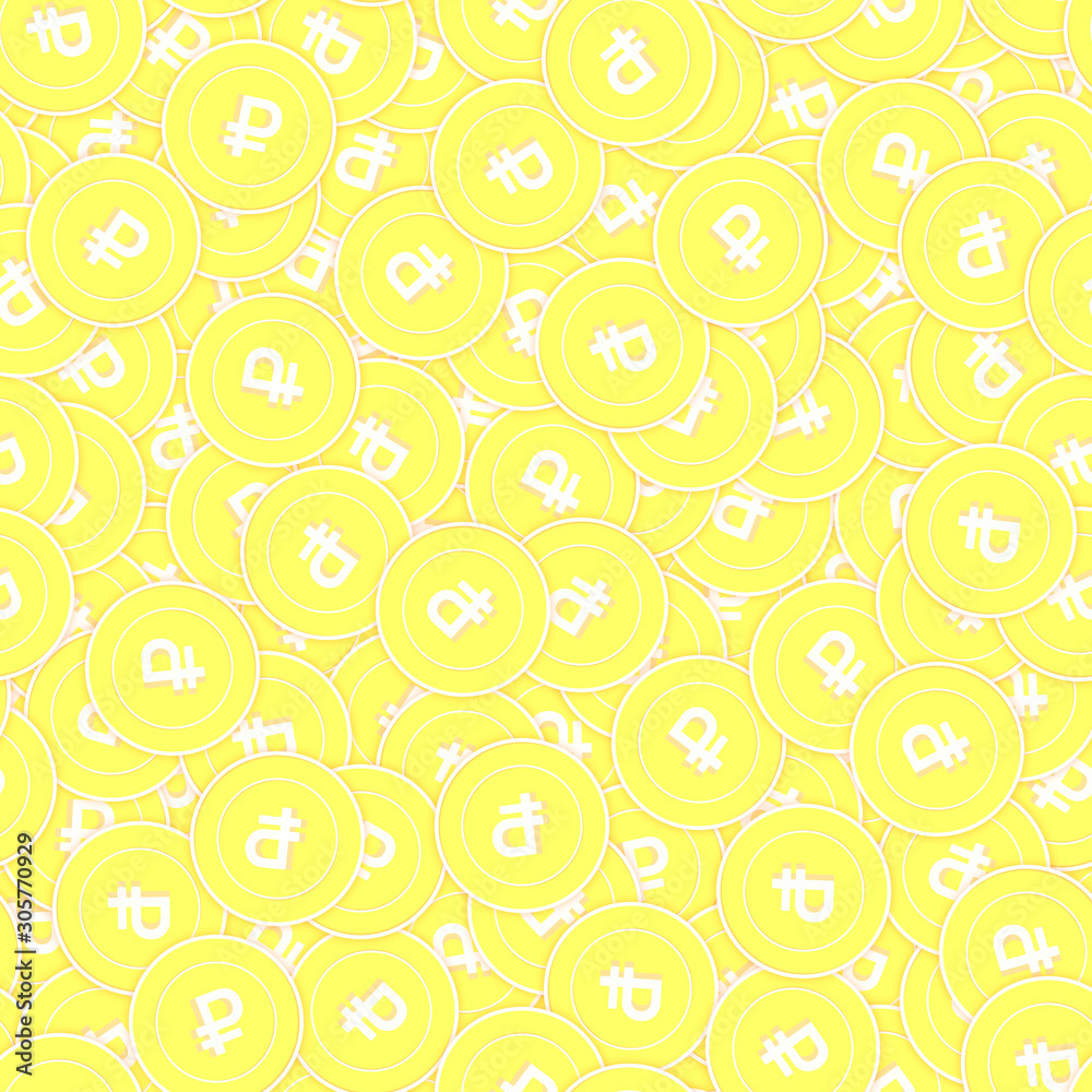 Russian ruble gold coins seamless pattern. Comely 