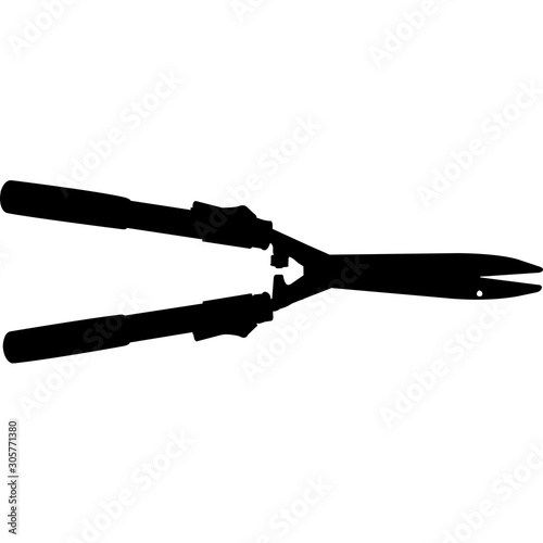Isolated Gardening Tool Hedge SHears Silhouette Vector Illustration