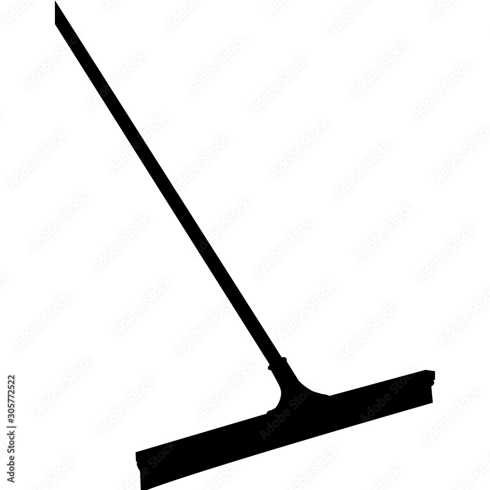 Isolated Cleaning Supplies Floor Squeegee Silhouette Vector