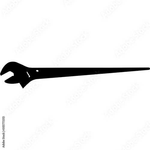 Isolated Ironworker Tool Spud Wrench Silhouette Vector Illustration