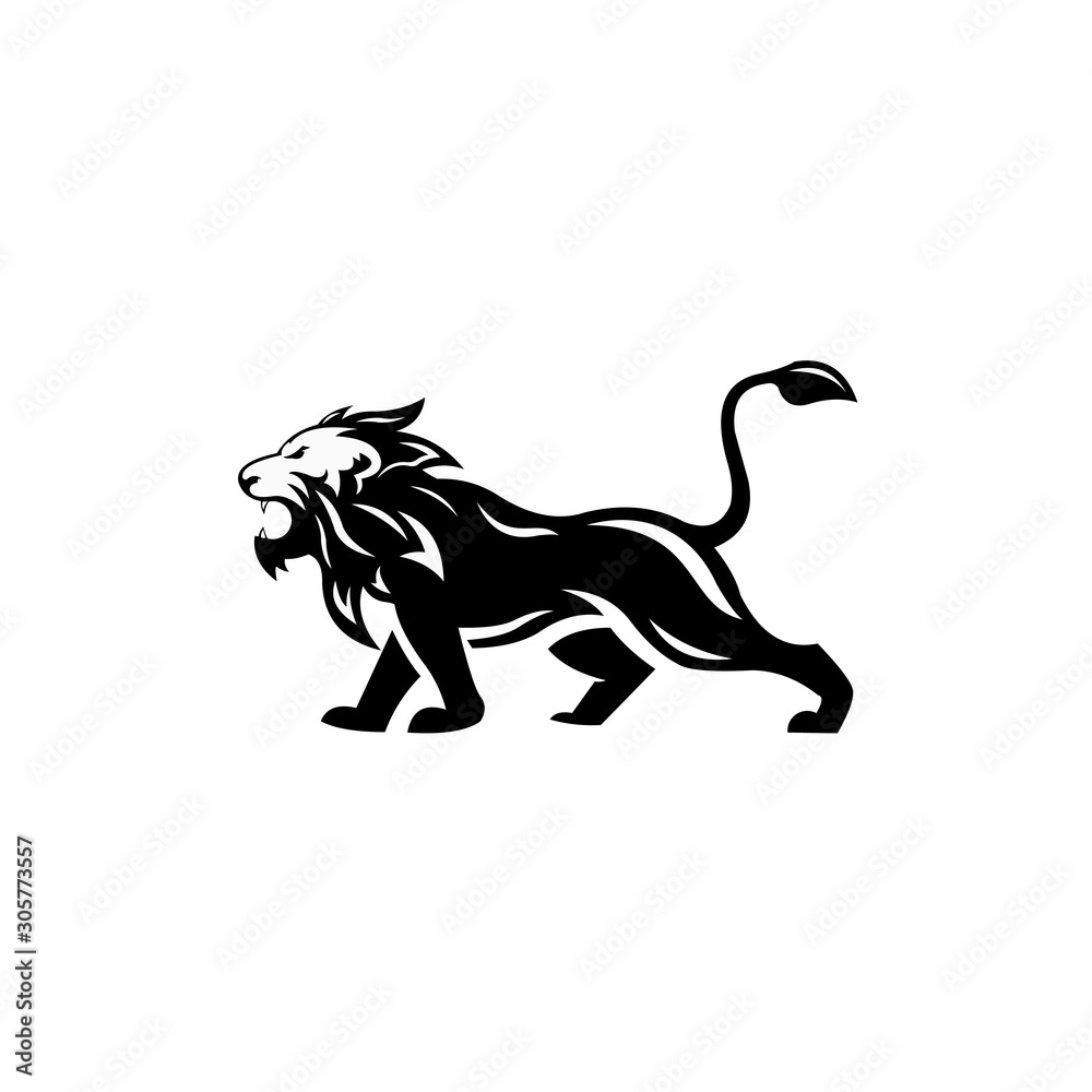 Lion icon, Template logo, Mascot logo, Vector illustration.