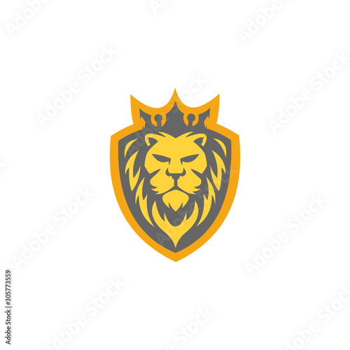 Lion protector logo design template, lion head logo, lion king logo, Elements for brand identity,