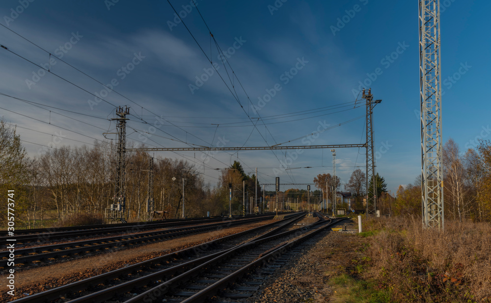 South Bohemia station Rybnik on railway from Czech to Austria South Bohemia station Rybnik on railway from Czech to Austria