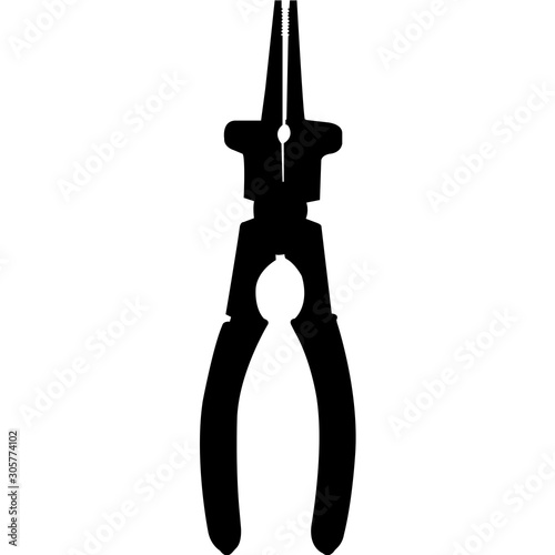 Isolated Welding Tool Welding Pliers Silhouette Vector Illustration
