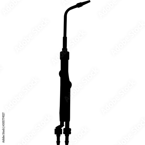 Isolated Welding Tool Welding Torch Silhouette Vector Illustration
