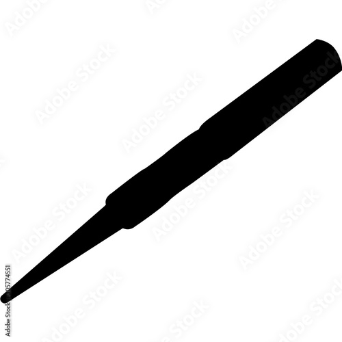 Isolated Woodworking Tool nail set Silhouette Vector Illustration