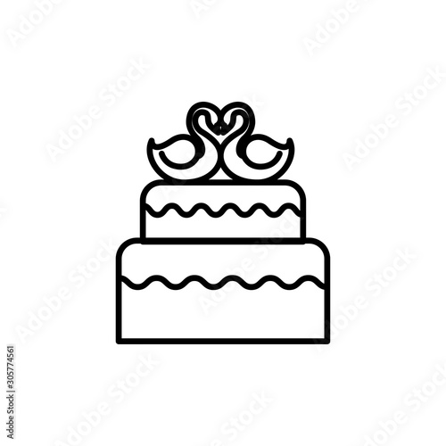 delicious cake line style icon