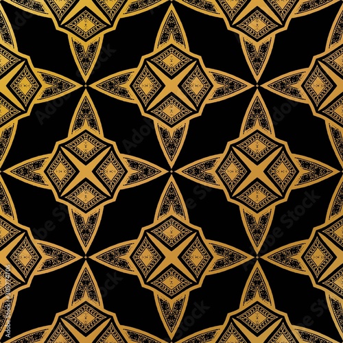 luxury gold batik pattern background , Batik Indonesian is a technique of wax-resist dyeing applied to whole cloth