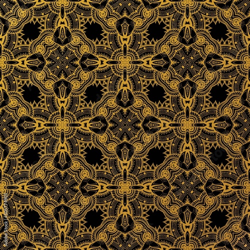 luxury gold batik pattern background , Batik Indonesian is a technique of wax-resist dyeing applied to whole cloth