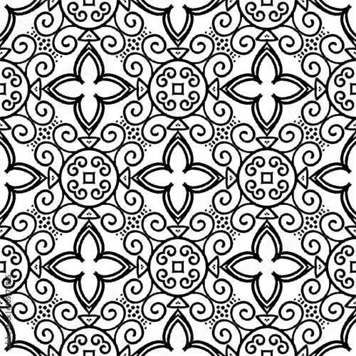 black and white batik pattern background , Batik Indonesian is a technique of wax-resist dyeing applied to whole cloth